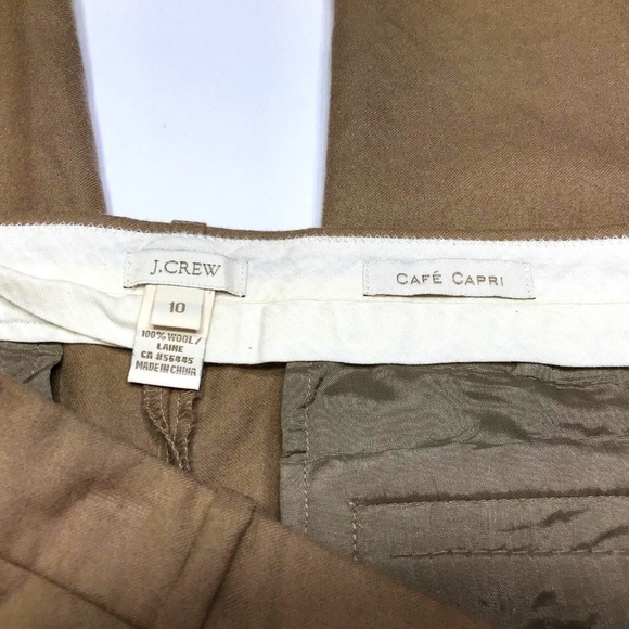 **SOLD** J. Crew Brown 100% Wool Cafe Capri Pants - Picture 4 of 6